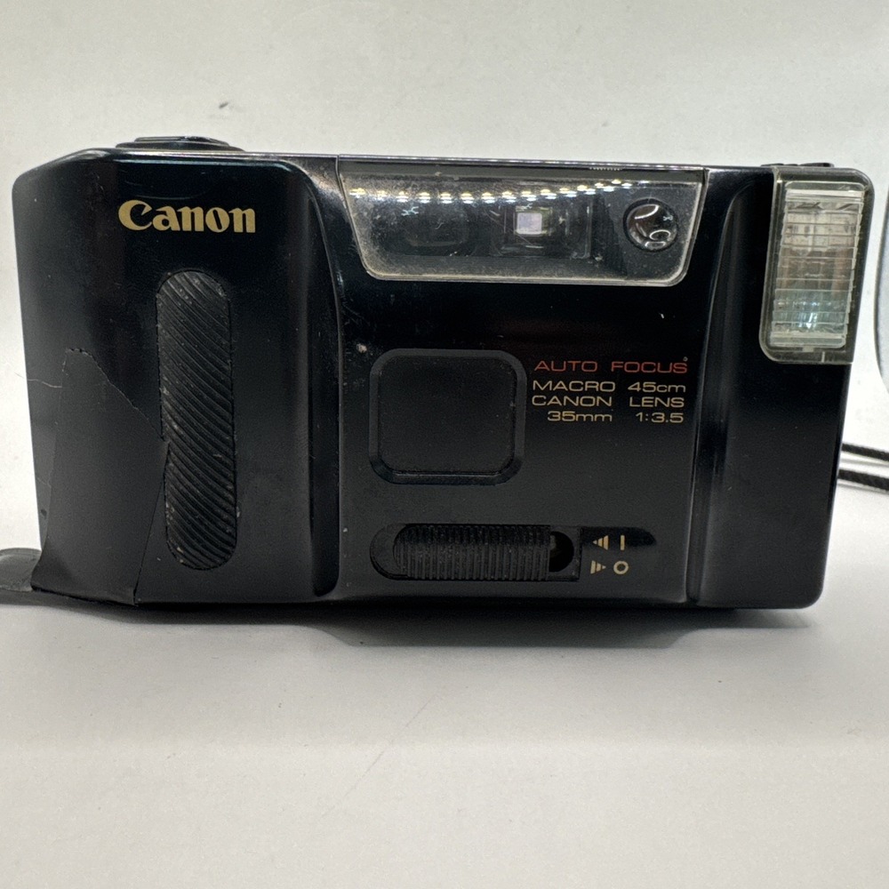 Canon Sprint Auto Focus 35MM Film Camera in Black w/ Cord Untested READ
